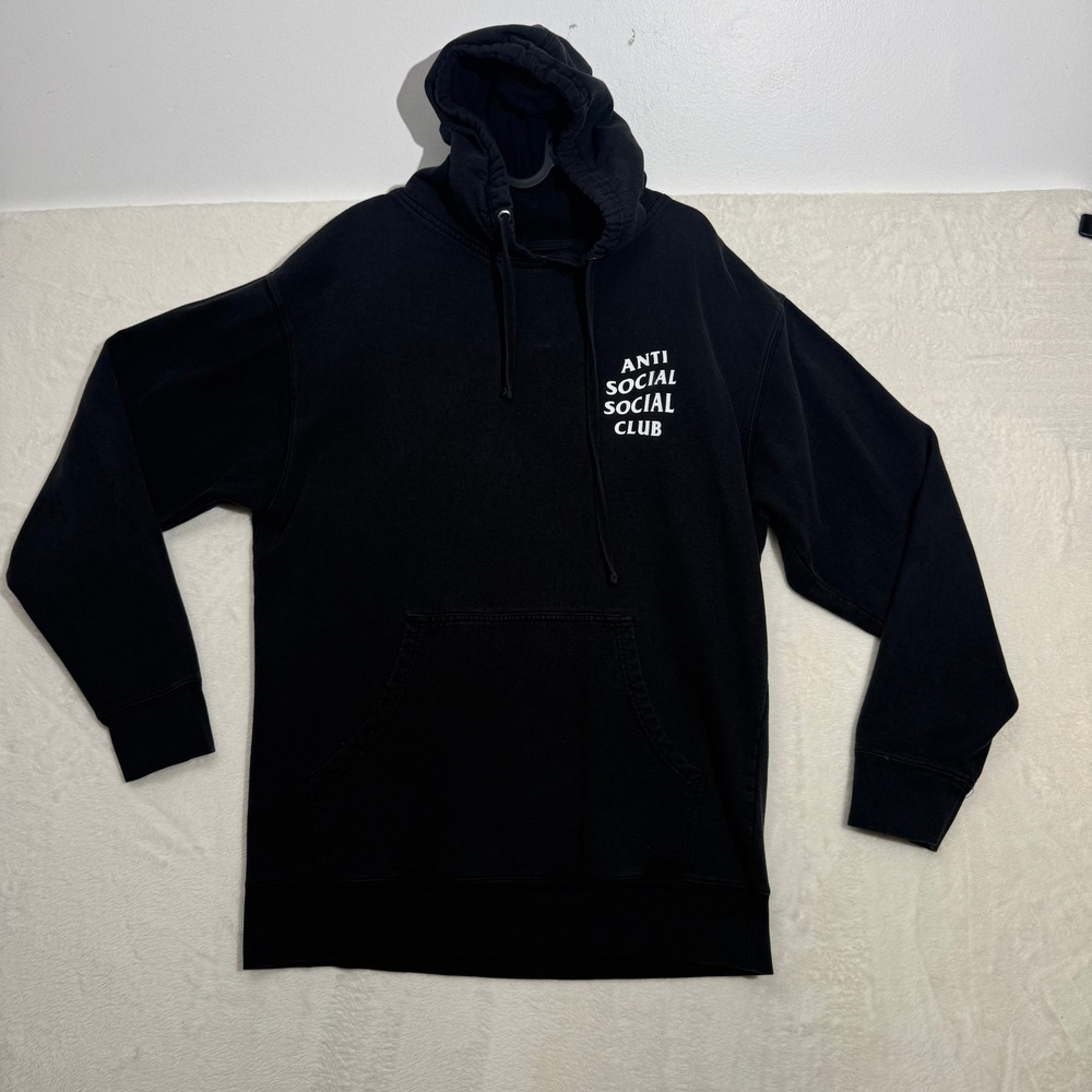 Anti Social Social Club Hoodie Mens Large Black Bird of Paradise Pullover